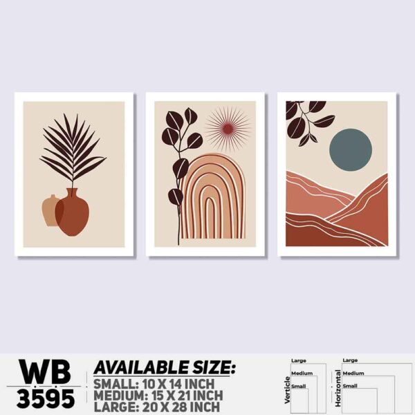 DDecorator Landscape Horizon Art (Set of 3) Wall Decoration And Home Decoration PVC Wall Board And Wall Canvas - WB3595