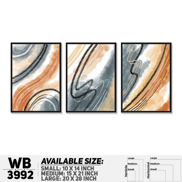 DDecorator Abstract Art Marble Texured (Set of3) Wall Decoration And Home Decoration PVC Wall Board And Wall Canvas - WB3992