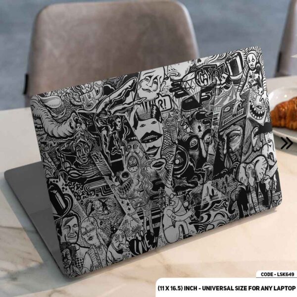 Sticker Bombing B/W Matte Finished Removable Waterproof Laptop Sticker & Laptop Skin (Including FREE Accessories) - LSKN649 - DDecorator