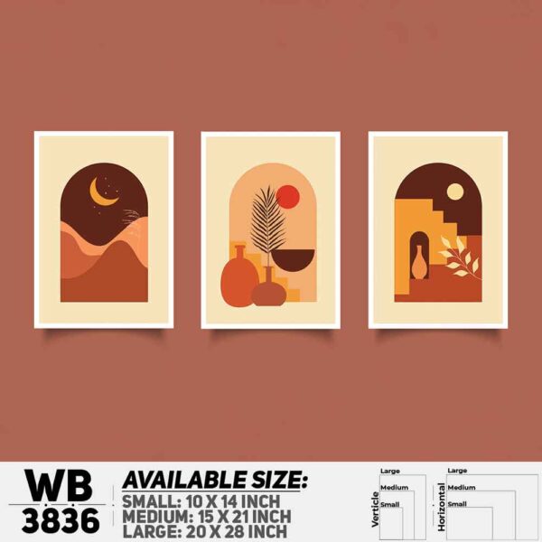 DDecorator Abstract ArtWork (Set of 3) Wall Decoration And Home Decoration PVC Wall Board And Wall Canvas - WB3836