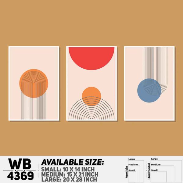 DDecorator Abstract Art (Set of 3) Wall Decoration And Home Decoration PVC Wall Board And Wall Canvas - WB4369