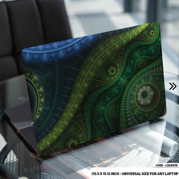 Green Geometric Shape Matte Finished Removable Waterproof Laptop Sticker & Laptop Skin (Including FREE Accessories) - LSKN958 - DDecorator