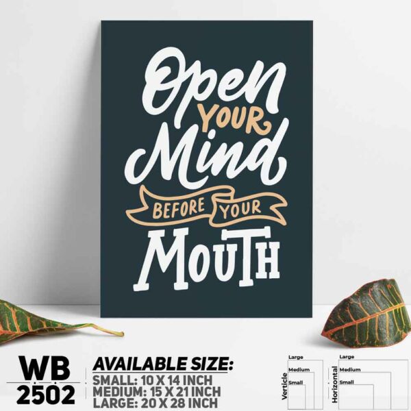 DDecorator Open Your Mind - Motivational Wall Decoration And Home Decoration PVC Wall Board And Wall Canvas - WB2502