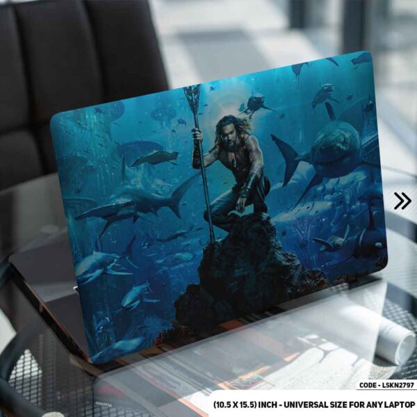 Aquaman Matte Finished Removable Waterproof Laptop Sticker & Laptop Skin (Including FREE Accessories) - LSKN2797 - DDecorator