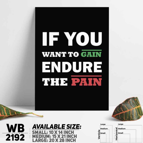 DDecorator No Pain No Gain - Gym - Motivational Wall Decoration And Home Decoration PVC Wall Board And Wall Canvas - WB2192