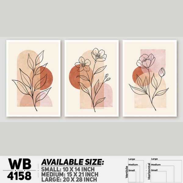 DDecorator Flower & Leaf (Set of 3) Wall Decoration And Home Decoration PVC Wall Board And Wall Canvas - WB4158