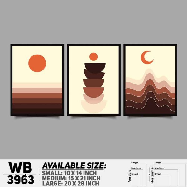 DDecorator Abstract ArtWork (Set of 3) Wall Decoration And Home Decoration PVC Wall Board And Wall Canvas - WB3963