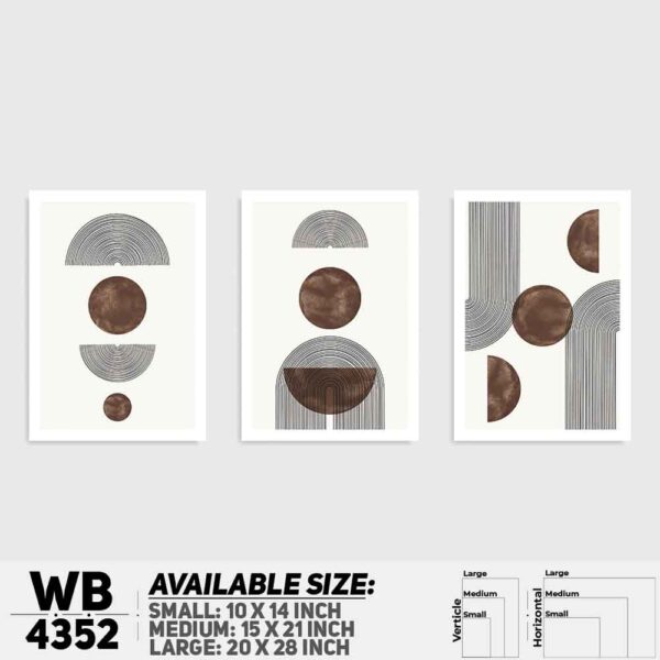 DDecorator Abstract Art (Set of 3) Wall Decoration And Home Decoration PVC Wall Board And Wall Canvas - WB4352