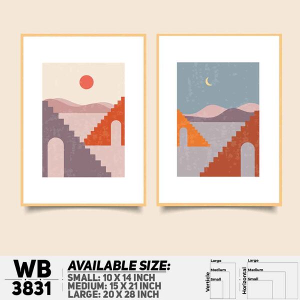 DDecorator Landscape Horizon Art (Set of 2) Wall Decoration And Home Decoration PVC Wall Board And Wall Canvas - WB3831