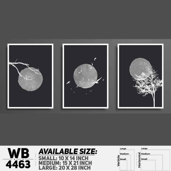 DDecorator Painted Landscape & Horizon Design (Set of 3) Wall Decoration And Home Decoration PVC Wall Board And Wall Canvas - WB4463