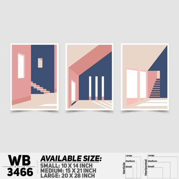 DDecorator Abstract ArtWork (Set of 3) Wall Decoration And Home Decoration PVC Wall Board And Wall Canvas - WB3466