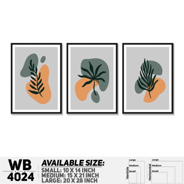 DDecorator Leaf With Abstract Art (Set of 3) Wall Decoration And Home Decoration PVC Wall Board And Wall Canvas - WB4024