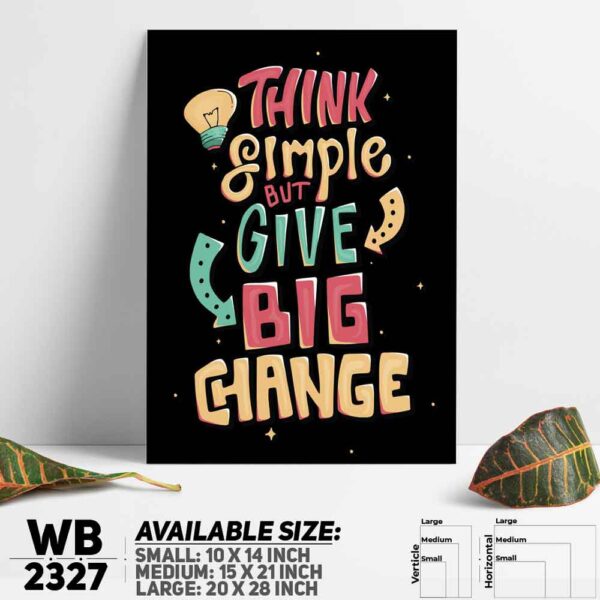 DDecorator Think Simple - Motivational Wall Decoration And Home Decoration PVC Wall Board And Wall Canvas - WB2327
