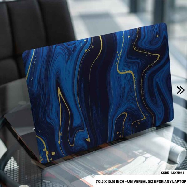 Blue Marble Texture Matte Finished Removable Waterproof Laptop Sticker & Laptop Skin (Including FREE Accessories) - LSKN941 - DDecorator