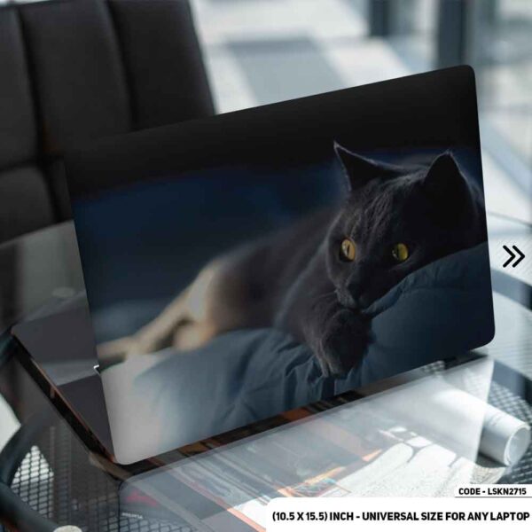 Black Cat Sleeping Matte Finished Removable Waterproof Laptop Sticker & Laptop Skin (Including FREE Accessories) - LSKN2715 - DDecorator