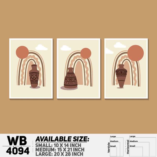 DDecorator Abstract Art (Set of 3) Wall Decoration And Home Decoration PVC Wall Board And Wall Canvas - WB4094