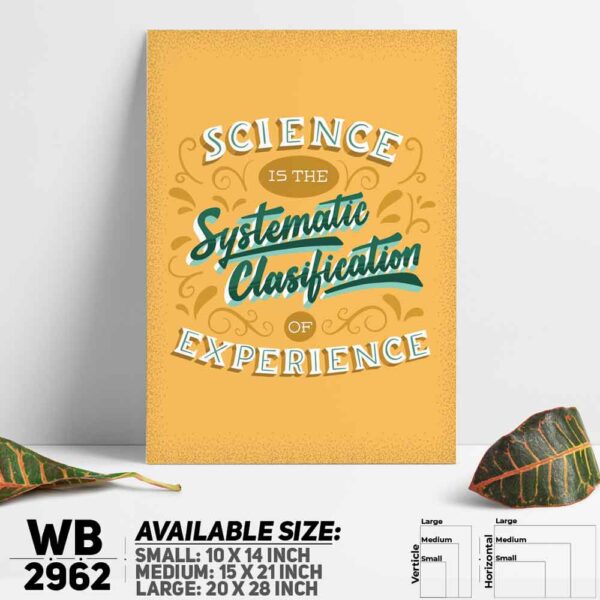 DDecorator Science Is Experience - Motivational Wall Decoration And Home Decoration PVC Wall Board And Wall Canvas - WB2962