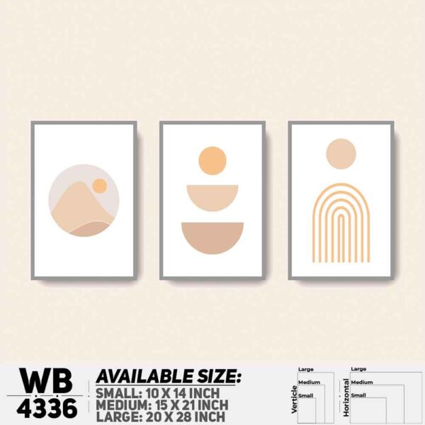 DDecorator Abstract Art (Set of 3) Wall Decoration And Home Decoration PVC Wall Board And Wall Canvas - WB4336