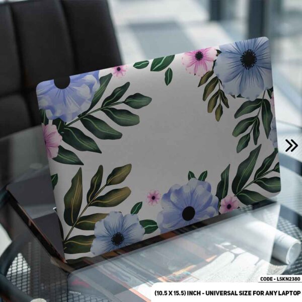 Flower Pattern Floral Design Matte Finished Removable Waterproof Laptop Sticker & Laptop Skin (Including FREE Accessories) - LSKN2380 - DDecorator