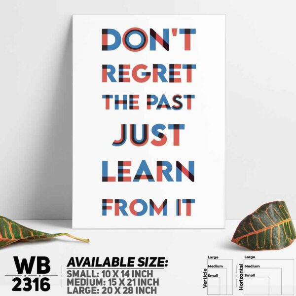 DDecorator Learn From The Past - Motivational Wall Decoration And Home Decoration PVC Wall Board And Wall Canvas - WB2316