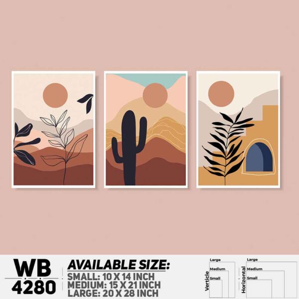 DDecorator Landscape & Horizon Design (Set of 3) Wall Decoration And Home Decoration PVC Wall Board And Wall Canvas - WB4280