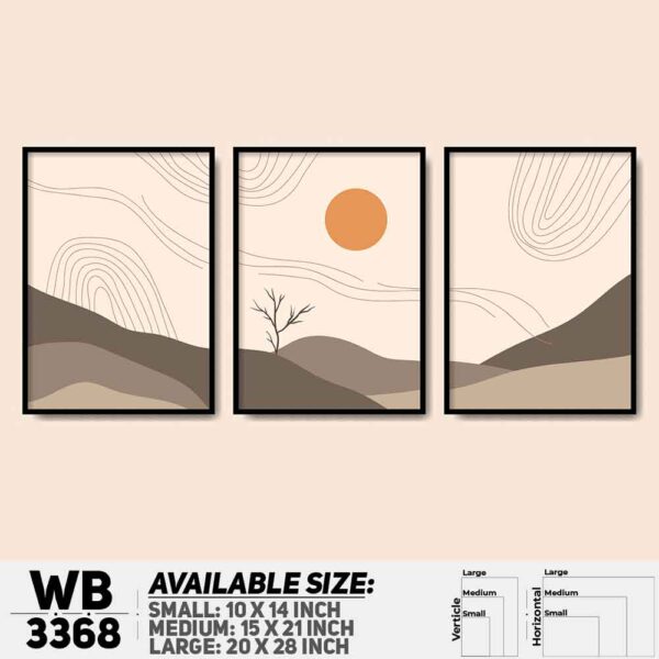 DDecorator Abstract & Tree Art (Set of 3) Wall Decoration And Home Decoration PVC Wall Board And Wall Canvas - WB3368