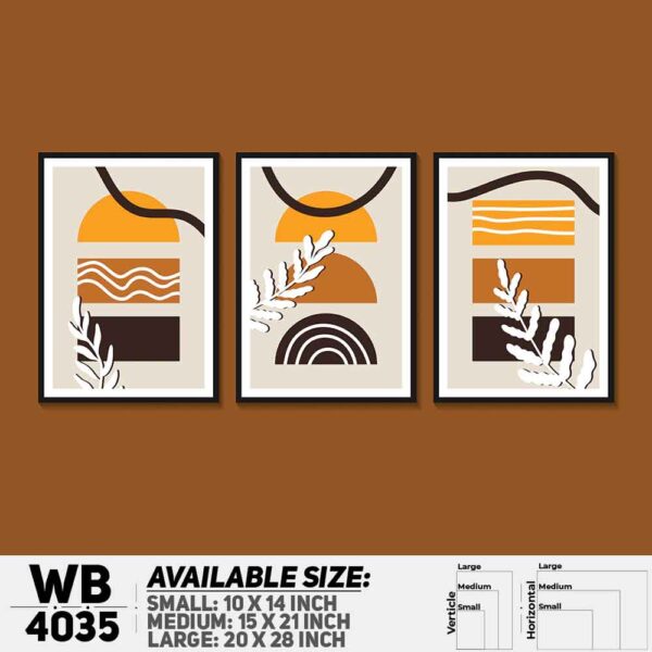 DDecorator Leaf With Abstract Art (Set of 3) Wall Decoration And Home Decoration PVC Wall Board And Wall Canvas - WB4035