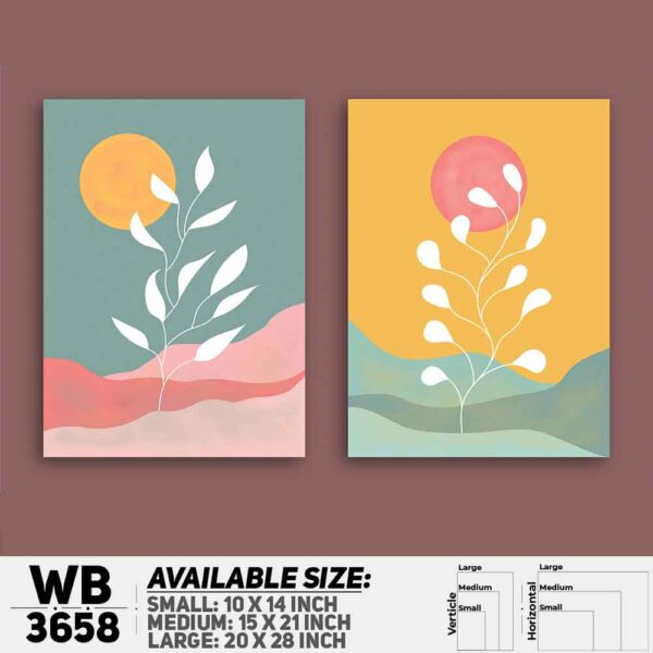 DDecorator Flower And Leaf ArtWork (Set of 2) Wall Decoration And Home Decoration PVC Wall Board And Wall Canvas - WB3658