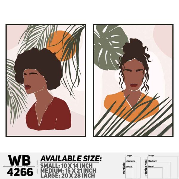 DDecorator Portrait Style Painting Art (Set of 2) Wall Decoration And Home Decoration PVC Wall Board And Wall Canvas - WB4266