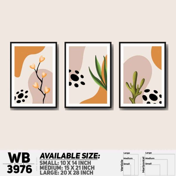 DDecorator Flower Desing Abstract Art (Set of 3) Wall Decoration And Home Decoration PVC Wall Board And Wall Canvas - WB3976