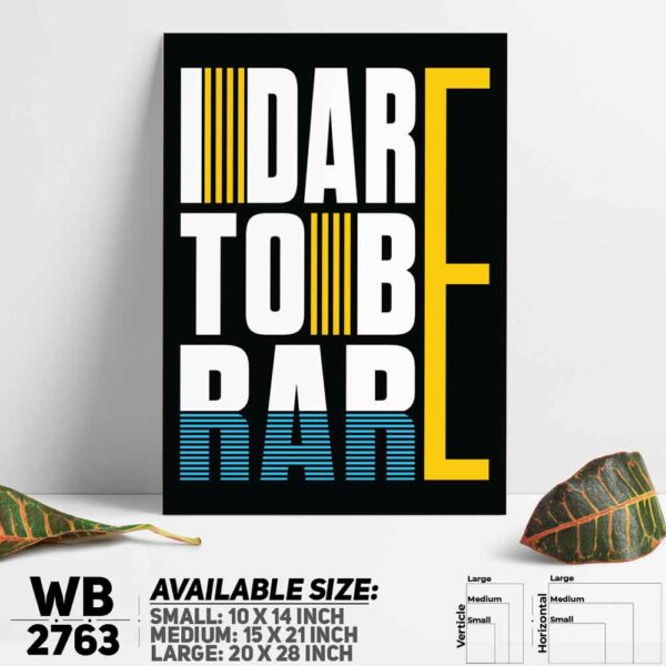 DDecorator Dare To Be Rare - Motivational Wall Decoration And Home Decoration PVC Wall Board And Wall Canvas - WB2763
