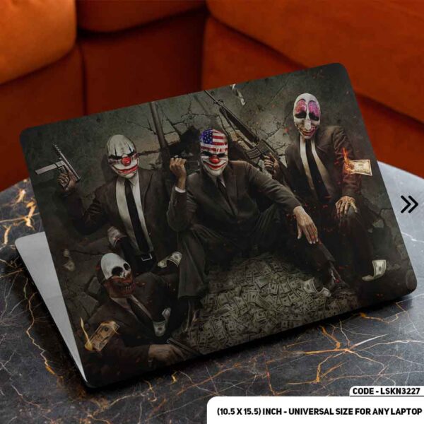 Digital Spooky Men With Scary Face Matte Finished Removable Waterproof Laptop Sticker & Laptop Skin (Including FREE Accessories) - LSKN3227 - DDecorator