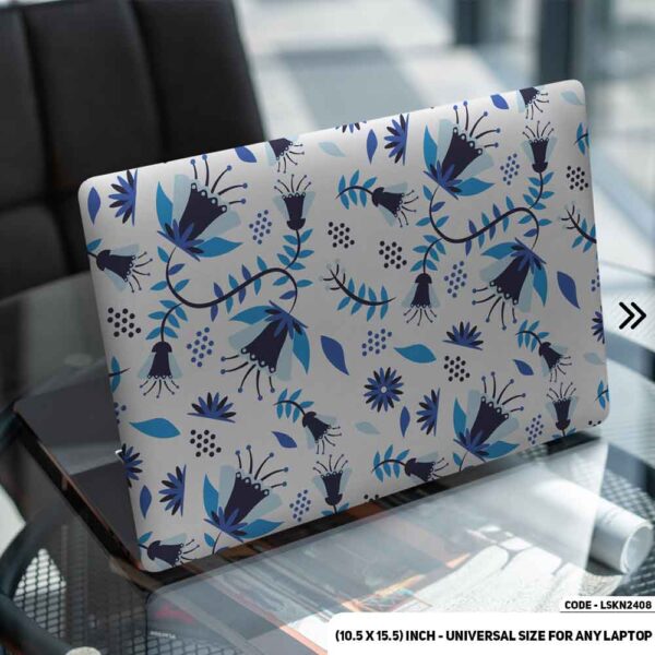 Flower Pattern Floral Design Matte Finished Removable Waterproof Laptop Sticker & Laptop Skin (Including FREE Accessories) - LSKN2408 - DDecorator