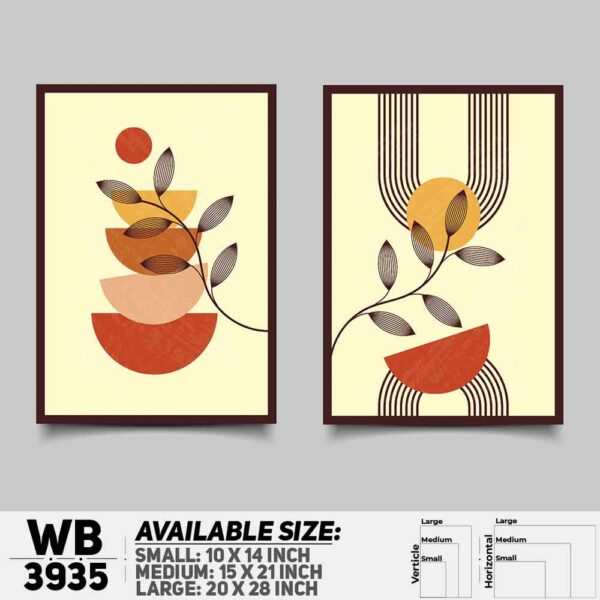 DDecorator Flower And Leaf ArtWork (Set of 2) Wall Decoration And Home Decoration PVC Wall Board And Wall Canvas - WB3935