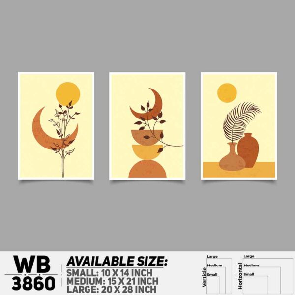 DDecorator Abstract ArtWork (Set of 3) Wall Decoration And Home Decoration PVC Wall Board And Wall Canvas - WB3860