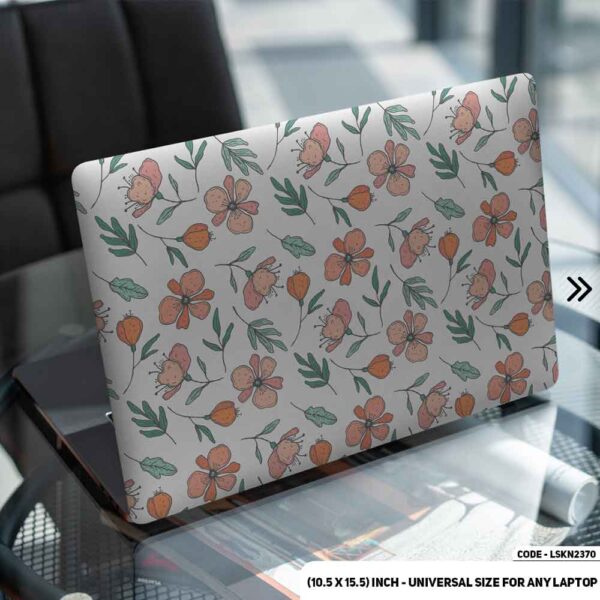 Flower Pattern Floral Design Matte Finished Removable Waterproof Laptop Sticker & Laptop Skin (Including FREE Accessories) - LSKN2370 - DDecorator