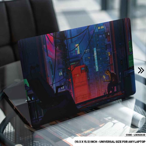 Fantasy Night City Illustration Matte Finished Removable Waterproof Laptop Sticker & Laptop Skin (Including FREE Accessories) - LSKN2648 - DDecorator