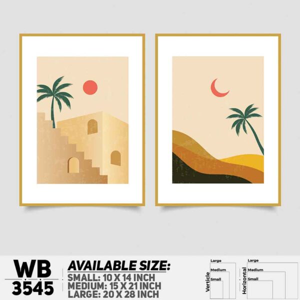 DDecorator Landscape Horizon Art (Set of 2) Wall Decoration And Home Decoration PVC Wall Board And Wall Canvas - WB3545