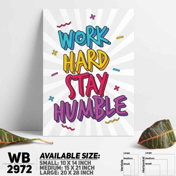 DDecorator Work Hard Stay Humble - Motivational Wall Decoration And Home Decoration PVC Wall Board And Wall Canvas - WB2972