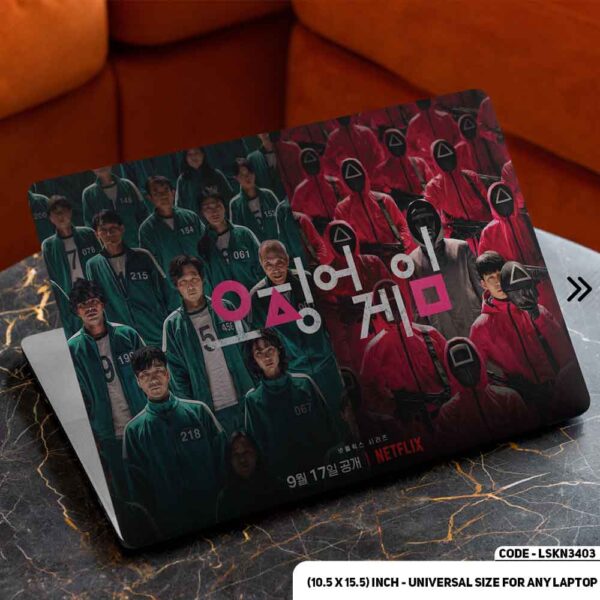 Squid Game Iconic Game Matte Finished Removable Waterproof Laptop Sticker & Laptop Skin (Including FREE Accessories) - LSKN3403 - DDecorator