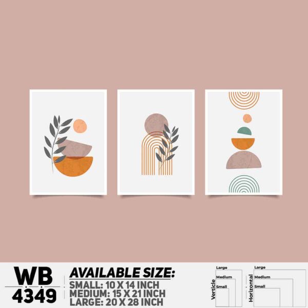 DDecorator Leaf With Abstract Art (Set of 3) Wall Decoration And Home Decoration PVC Wall Board And Wall Canvas - WB4349