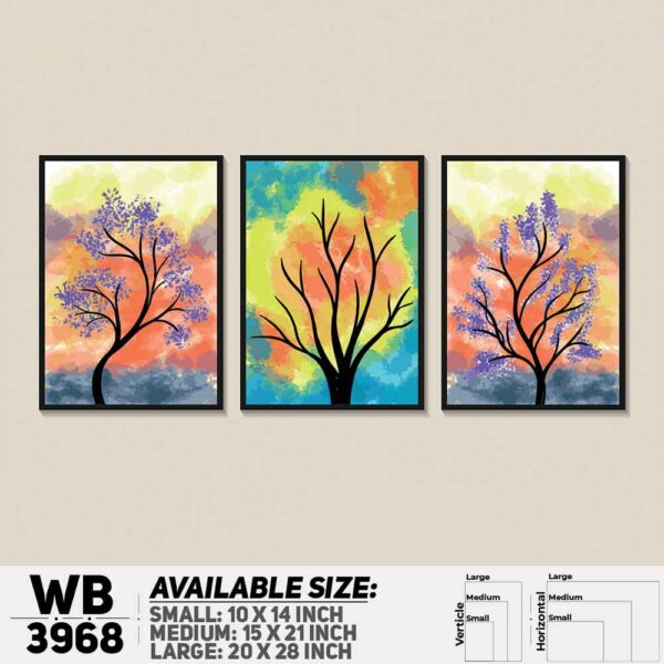 DDecorator Hand Painting Art (Set of 3) Wall Decoration And Home Decoration PVC Wall Board And Wall Canvas - WB3968