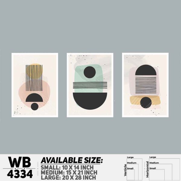 DDecorator Abstract Art (Set of 3) Wall Decoration And Home Decoration PVC Wall Board And Wall Canvas - WB4334