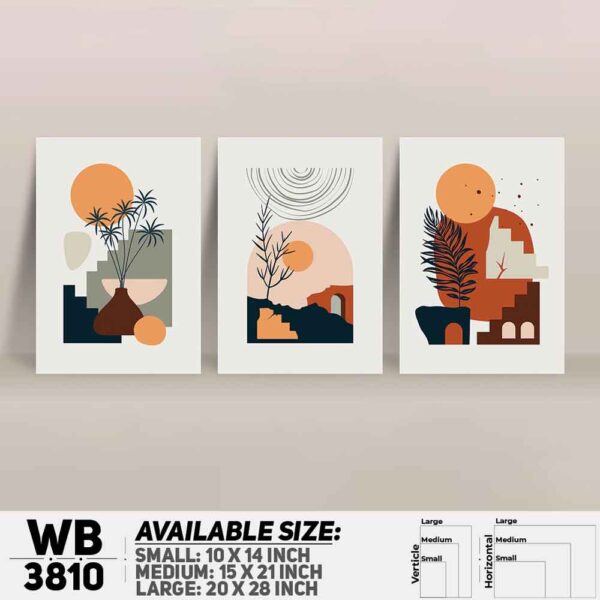 DDecorator Flower And Leaf ArtWork (Set of 3) Wall Decoration And Home Decoration PVC Wall Board And Wall Canvas - WB3810