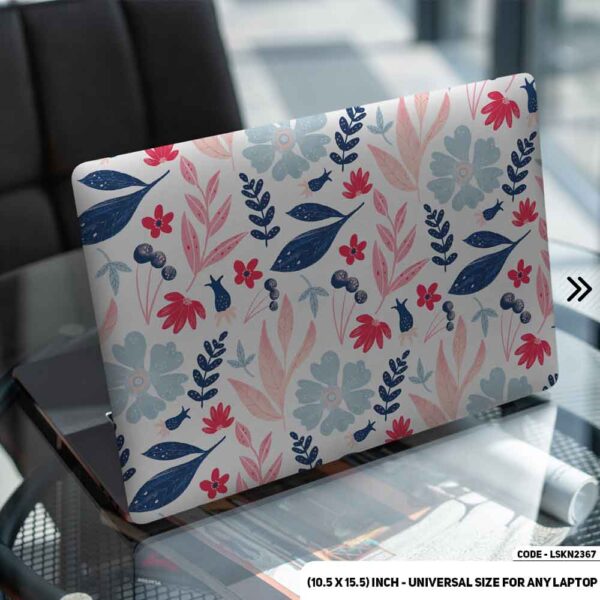 Flower Pattern Floral Design Matte Finished Removable Waterproof Laptop Sticker & Laptop Skin (Including FREE Accessories) - LSKN2367 - DDecorator