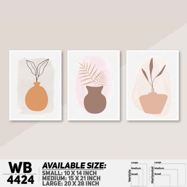 DDecorator Landscape & Horizon Design (Set of 3) Wall Decoration And Home Decoration PVC Wall Board And Wall Canvas - WB4424