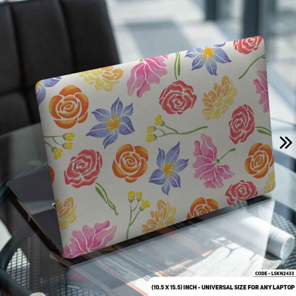 Flower Pattern Floral Design Matte Finished Removable Waterproof Laptop Sticker & Laptop Skin (Including FREE Accessories) - LSKN2433 - DDecorator