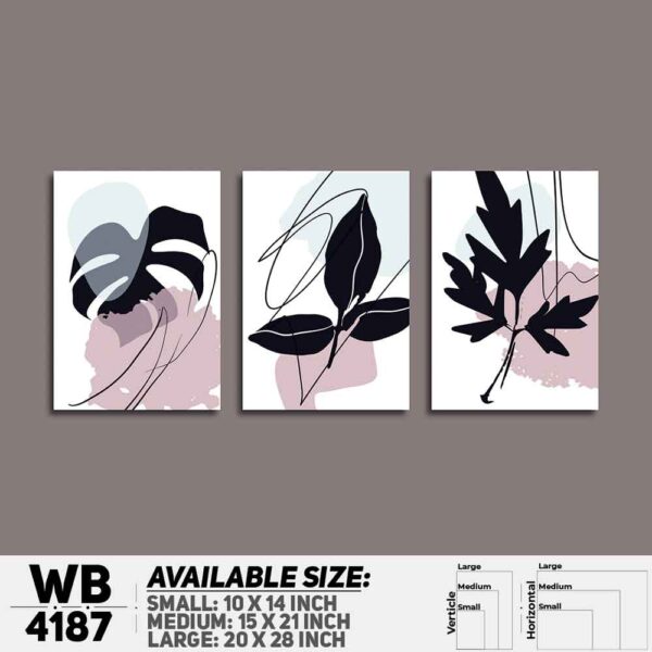 DDecorator Abstract Art (Set of 3) Wall Decoration And Home Decoration PVC Wall Board And Wall Canvas - WB4187
