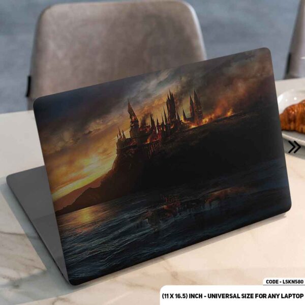 The Burning City Harry Potter Matte Finished Removable Waterproof Laptop Sticker & Laptop Skin (Including FREE Accessories) - LSKN580 - DDecorator