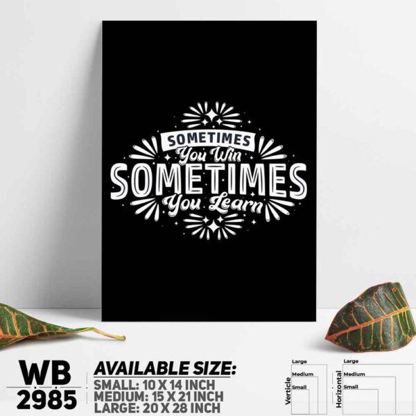 DDecorator Sometimes You Win Or Learn - Motivational Wall Decoration And Home Decoration PVC Wall Board And Wall Canvas - WB2985